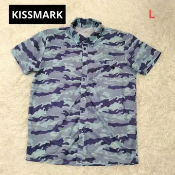 키스 마크 골프 스포츠 반팔 셔츠 카모플라주 사이즈 L