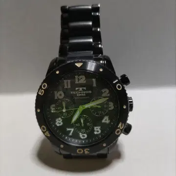 TECHNOS 크로노그래프 손목시계 블랙