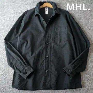 MHL. 최근 모델 옥스퍼드 셔츠 루즈핏 블랙