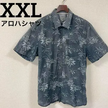 빅 사이즈 알로하 셔츠 차콜 여름 코튼 100% 2XL