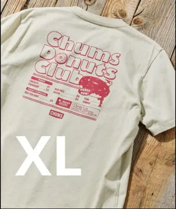 참스 백 프린트 티셔츠 / DONUTS CLUB XL 베이지