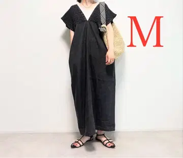 시마무라 데님 셔링 원피스 중 블랙 사이즈 M