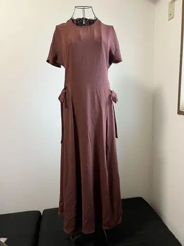 자라 새상품 리본 포함 반팔 롱 원피스