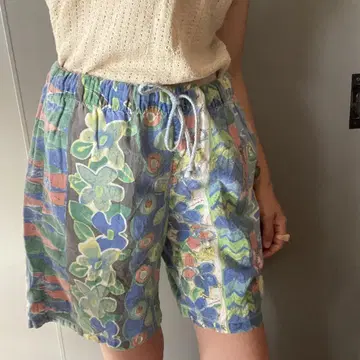 컬러풀한 꽃무늬 숏팬츠 100% 코튼