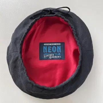 NEON LEATHER GARMENT 린넨 빅 베레모 네온 린넨 블랙