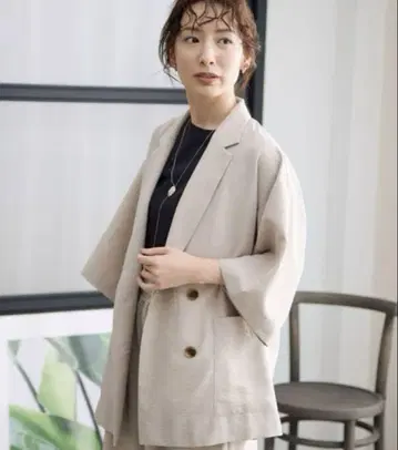 LEPSIM 렙심 루즈 W 브레스트 5부 소매 자켓