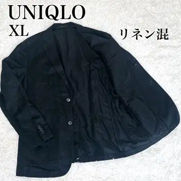유니클로 XL 린넨 혼방 마 테일러드 자켓 썸머 자켓 블랙