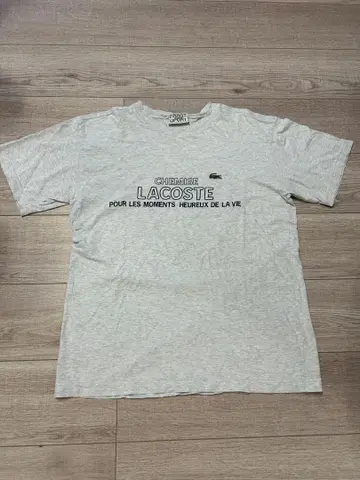 LACOSTE 샴브레이 라코스테 반팔 티셔츠, 악어 로고, 남성용