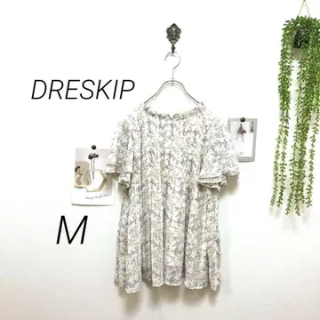 7064-2 드레스 킥 DRESKIP 꽃무늬 플리츠 블라우스 M