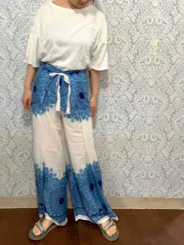 태국제 레이온 랩 프린트 팬츠