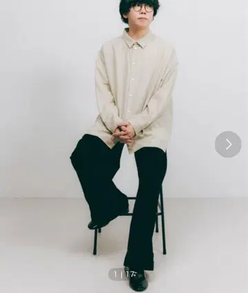 카타오카 켄타 (sumika) 블랙 데님 와이드 팬츠
