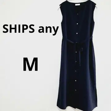 SHIPS any 슬리브리스 롱 원피스 네이비 M