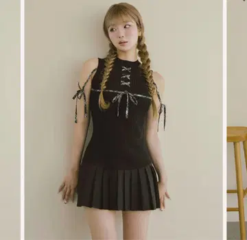 Darich 도킹 레이스업 미니 원피스