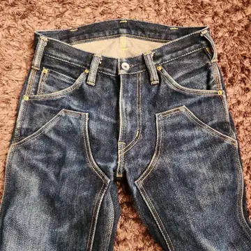 IRON HEART 822 21oz 셀비치 데님 더블니 로거 청바지