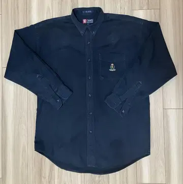 CHAPS Ralph Lauren 네이비 버튼 다운 셔츠