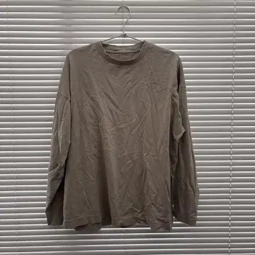 베이지 L-XL 긴팔 티셔츠 무지 라보