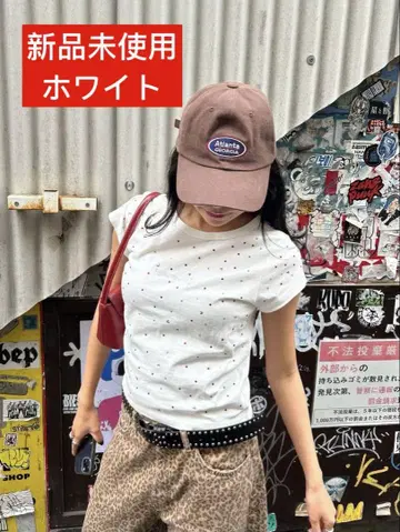 HTH 큐빅 크롭 티셔츠 하트 YZ SHOP