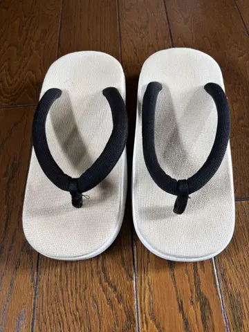 통굽 베이지 블랙 일본 나막신 조리