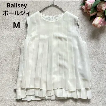 Ballsey 보르지 화이트 쉬폰 슬리브리스 셔츠 M