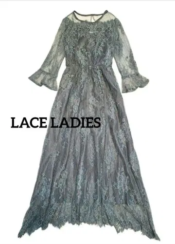 LACE LADIES 레이스 롱 드레스 민트 그린