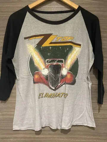 레어 빈티지 ZZTOP 래글런 티셔츠 락 밴딩 퀸