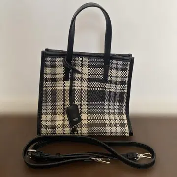 트라이 딥 스퀘어 토트백 체크