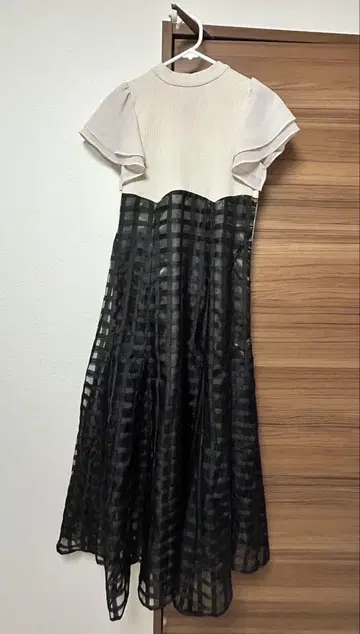 dazzlin 시어 체크 코르셋 원피스