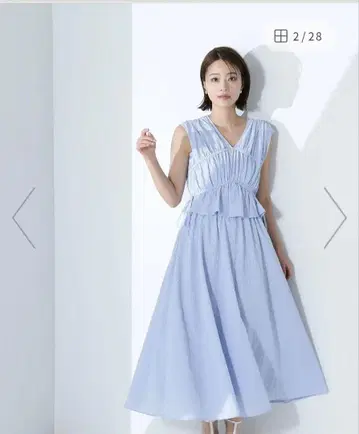 NATURAL BEAUTY BASIC 리본 개더 축구 원피스