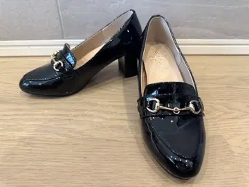 미사용급 Haruta 로페피크닉 에나멜 블랙 로퍼풍