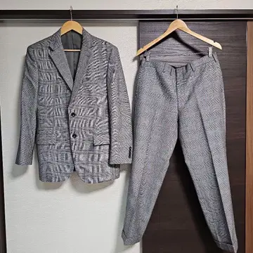 온워드 카시야마 글렌 체크 정장 세트 100% 울