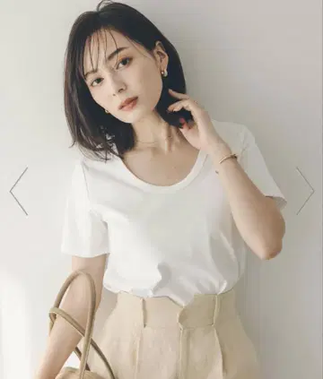 anuans 실크 터치 코튼 U 넥 T 셔츠
