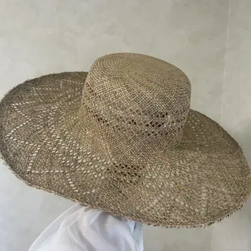 베이지 시스루 스트로우 햇