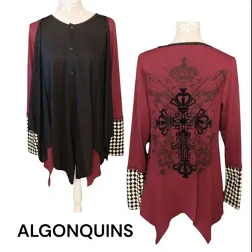 ALGONQUINS 백 크로스 프린트 이레헴 가디건 y2k