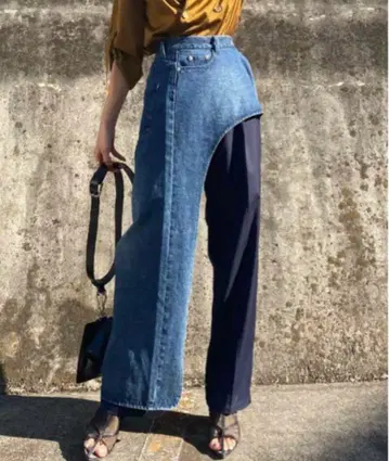 아메리 데님 레이어드 테이퍼드 팬츠