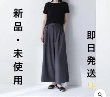 린넨 라이크 리본 이지 와이드 팬츠