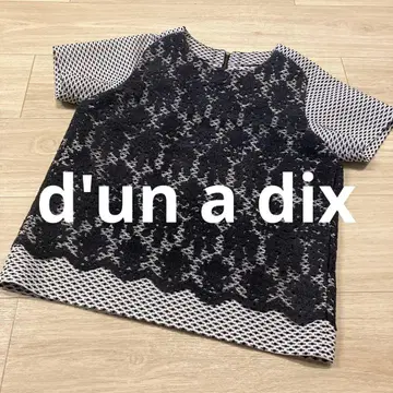 d'un a dix 아나디스 레이스 반팔 티셔츠 블라우스