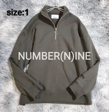 넘버나인 하프 지퍼 맨투맨 카키색 S 사이즈 NUMBER(N)INE