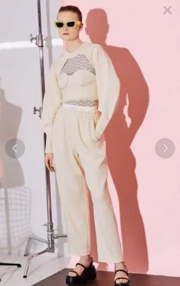 더블 허리 트위드 팬츠 Double Waist Tweed Pants