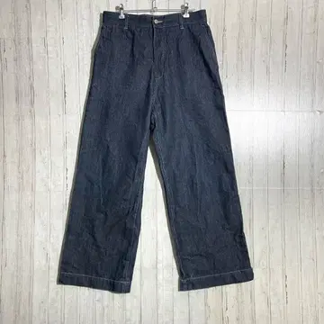 WYM 윔 와이드 레그 데님 팬츠 LARGE 다크 네이비
