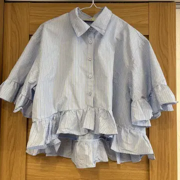 지유 rokh 페플럼 셔츠 (5부 소매) XL