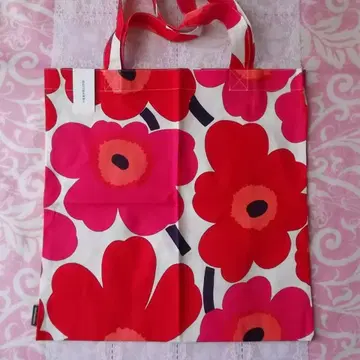 마리메꼬 marimekko 스마트 에코백 빨간색 우니코 패턴