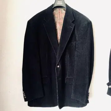 Ralph Lauren 블랙 코듀로이 테일러드 자켓 44R
