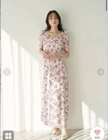 SNIDEL 레이온 카슈쿨 프린트 원피스