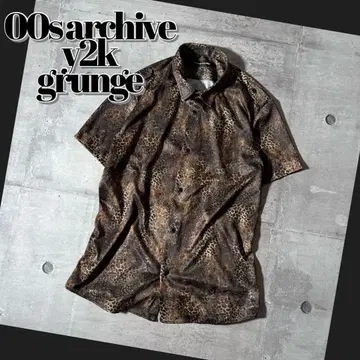 y2k grunge leopard shirt 00s archive