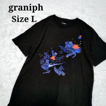 graniph 그라니프 멘다코 심해 티셔츠 L 블랙 검정 반팔