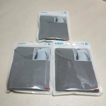AIRism 크루넥 T 반팔 셔츠 XL 3종 그레이