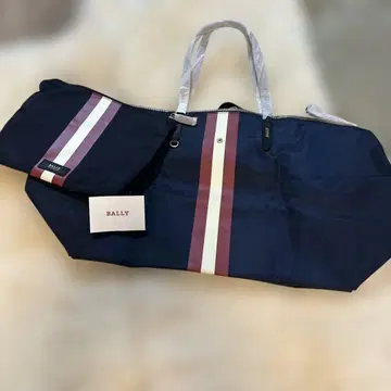 BALLY 보스턴 백 네이비 스트라이프 나일론