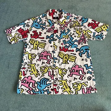Keith Haring 반팔 셔츠 컬러풀 아트 애로우즈