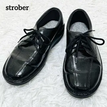 strober 스트로버 레이스업 [24.0] 블랙 에나멜 통굽