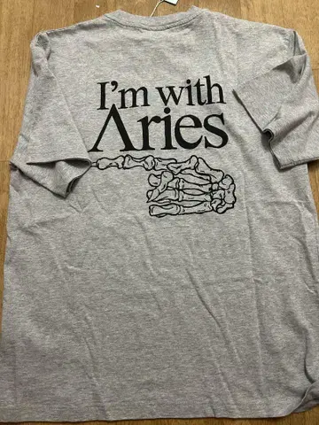 새상품 aries I'M WITH ARIES TEE 그레이 사이즈 S